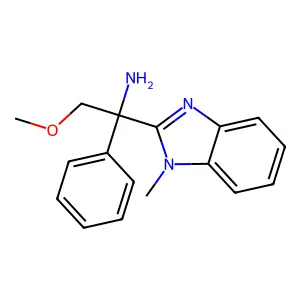 2-Methoxy-1-(1-methyl-2-benzimidazolyl)-1-phenylethanamine structure