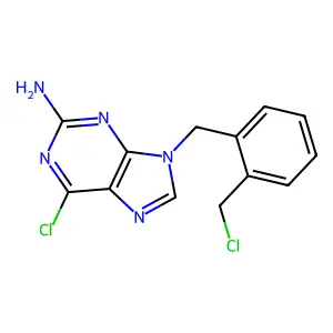 9H-Purin-2-amine, 6-chloro-9-[[2-(chloromethyl)phenyl]methyl]- structure