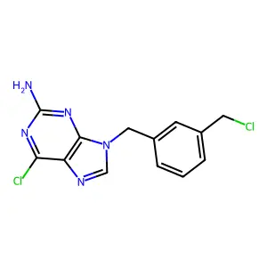 9H-Purin-2-amine, 6-chloro-9-[[3-(chloromethyl)phenyl]methyl]- structure