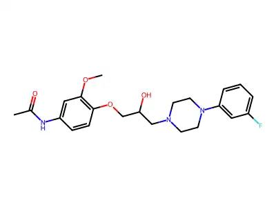 1-(4-Acetamido-2-methoxyphenoxy)-3-(4-(3-fluorophenyl)piperazino)-2-propanol structure