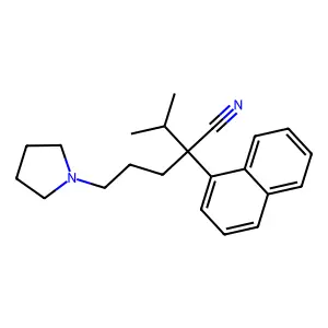 1-Naphthaleneacetonitrile, alpha-isopropyl-alpha-(3-pyrrolidinopropyl)- structure