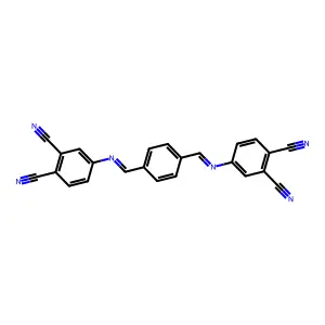 4-[[4-[(3,4-dicyanophenyl)iminomethyl]phenyl]methylideneamino]benzene-1,2-dicarbonitrile structure