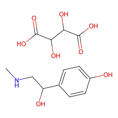 1-(4-Hydroxyphenyl)-2-(methylamino)ethanol tartrate structure