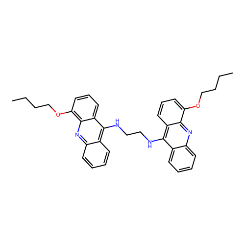N,N'-bis(4-butoxyacridin-9-yl)ethane-1,2-diamine structure