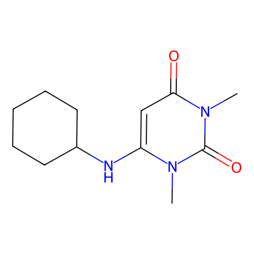 6-Cyclohexylamino-1,3-dimethyl-1H-pyrimidine-2,4-dione structure