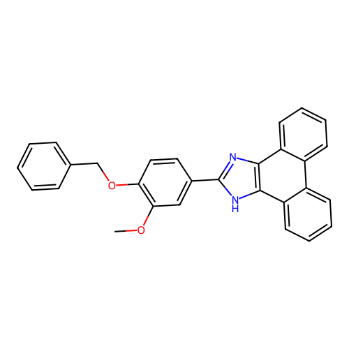 2-(4-(benzyloxy)-3-methoxyphenyl)-1H-phenanthro[9,10-d]imidazole structure