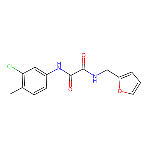 N'-(3-chloro-4-methylphenyl)-N-(furan-2-ylmethyl)oxamide structure