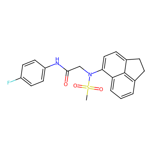 2-[acenaphthen-5-yl(methylsulfonyl)amino]-N-(4-fluorophenyl)acetamide structure