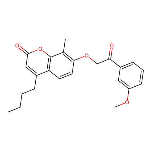 4-butyl-7-(2-(3-methoxyphenyl)-2-oxoethoxy)-8-methyl-2H-chromen-2-one structure