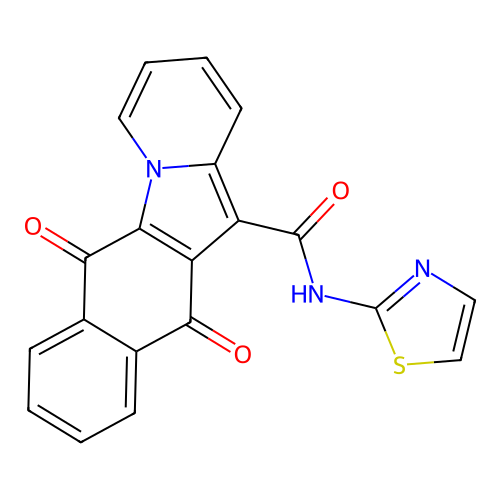 6,11-dioxo-N-(1,3-thiazol-2-yl)naphtho[2,3-b]indolizine-12-carboxamide structure