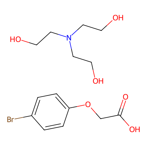 2-[Bis(2-hydroxyethyl)amino]ethanol;2-(4-bromophenoxy)acetic acid structure