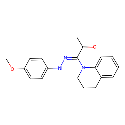 (1Z)-1-(3,4-dihydro-2H-quinolin-1-yl)-1-[(4-methoxyphenyl)hydrazinylidene]propan-2-one structure