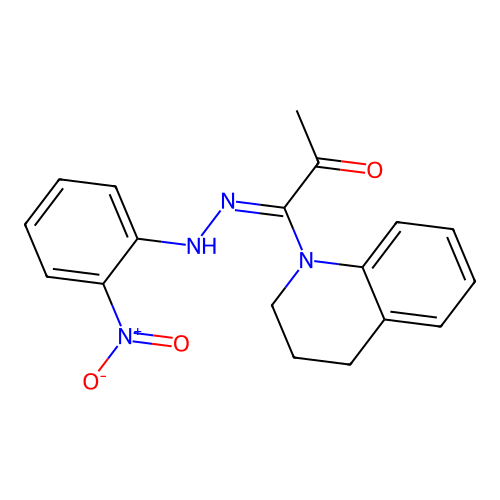 (1Z)-1-(3,4-dihydroquinolin-1(2H)-yl)-1-[2-(2-nitrophenyl)hydrazinylidene]propan-2-one structure