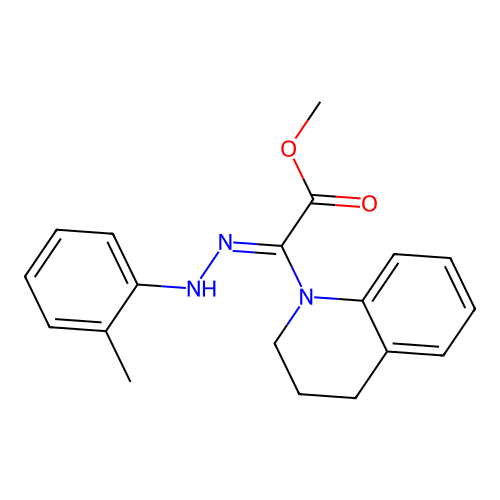 (3,4-Dihydro-2H-quinolin-1-yl)-(o-tolyl-hydrazono)-acetic acid methyl ester structure