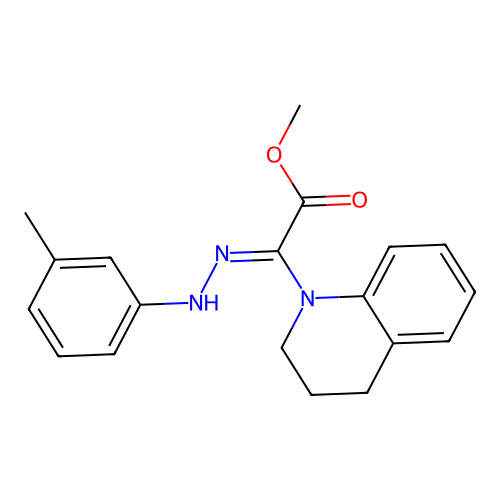 (3,4-Dihydro-2H-quinolin-1-yl)-(m-tolyl-hydrazono)-acetic acid methyl ester structure