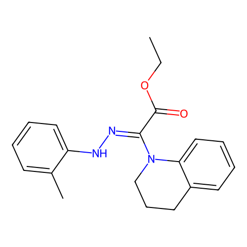 (Z)-ethyl 2-(3,4-dihydroquinolin-1(2H)-yl)-2-(2-(o-tolyl)hydrazono)acetate structure