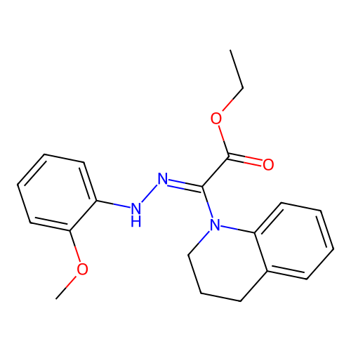 ethyl (2Z)-2-(3,4-dihydro-2H-quinolin-1-yl)-2-[(2-methoxyphenyl)hydrazinylidene]acetate structure