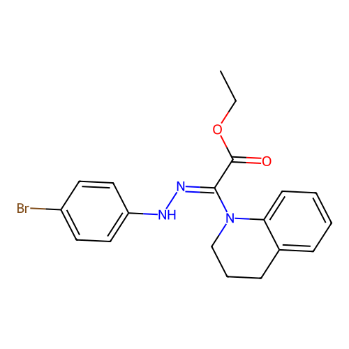 (Z)-ethyl 2-(2-(4-bromophenyl)hydrazono)-2-(3,4-dihydroquinolin-1(2H)-yl)acetate structure