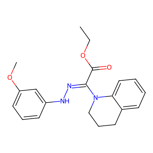 (Z)-ethyl 2-(3,4-dihydroquinolin-1(2H)-yl)-2-(2-(3-methoxyphenyl)hydrazono)acetate structure