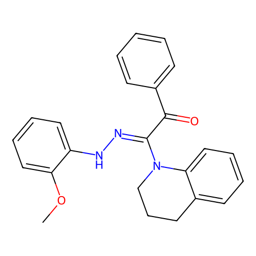 (Z)-2-(3,4-dihydroquinolin-1(2H)-yl)-2-(2-(2-methoxyphenyl)hydrazono)-1-phenylethanone structure