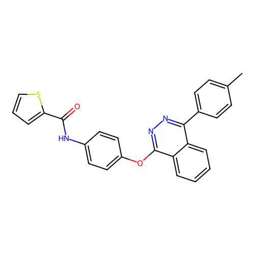 N-(4-((4-(p-tolyl)phthalazin-1-yl)oxy)phenyl)thiophene-2-carboxamide structure