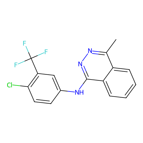 N-[4-chloro-3-(trifluoromethyl)phenyl]-4-methylphthalazin-1-amine structure