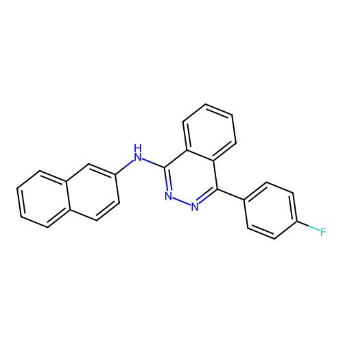4-(4-fluorophenyl)-N-(naphthalen-2-yl)phthalazin-1-amine structure