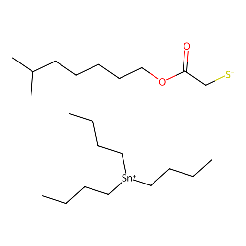 2-(6-Methylheptoxy)-2-oxoethanethiolate;tributylstannanylium structure