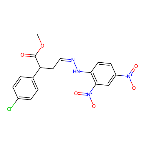 methyl (4Z)-2-(4-chlorophenyl)-4-[(2,4-dinitrophenyl)hydrazinylidene]butanoate structure