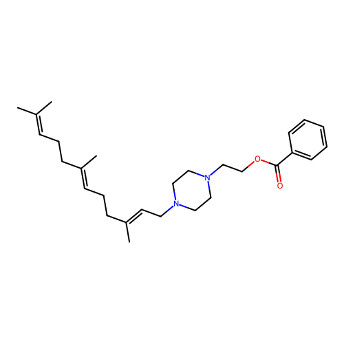 Benzoic acid, (2-(4-farnesyl-1-piperazinyl)ethyl) ester structure