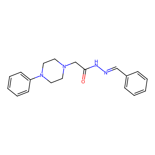 1-Piperazineacetic acid, 4-phenyl-, (phenylmethylene)hydrazide structure