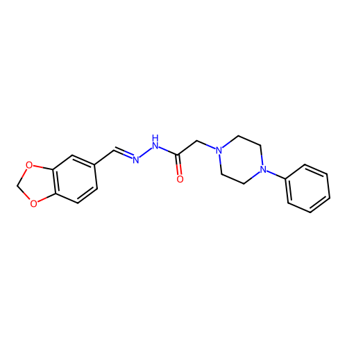 1-Piperazineacetic acid, 4-phenyl-, (1,3-benzodioxol-5-ylmethylene)hydrazide structure
