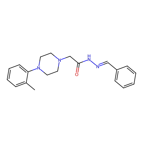 1-Piperazineacetic acid, 4-(2-methylphenyl)-, (phenylmethylene)hydrazide structure