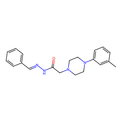 1-Piperazineacetic acid, 4-(3-methylphenyl)-, (phenylmethylene)hydrazide structure