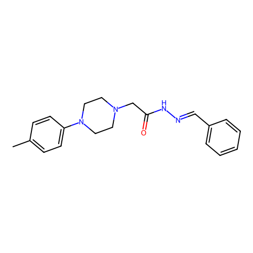 1-Piperazineacetic acid, 4-(4-methylphenyl)-, (phenylmethylene)hydrazide structure