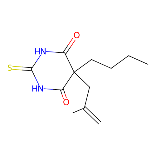5-Butyl-5-(2-methylprop-2-enyl)-2-sulfanylidene-1,3-diazinane-4,6-dione structure