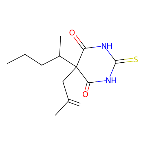 5-(2-Methylprop-2-enyl)-5-pentan-2-yl-2-sulfanylidene-1,3-diazinane-4,6-dione structure
