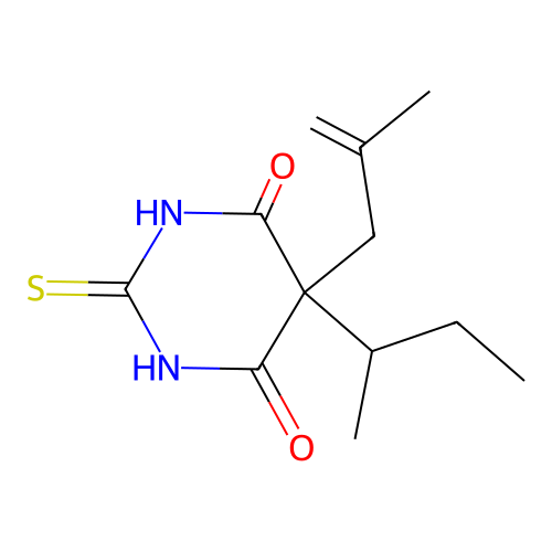 5-Butan-2-yl-5-(2-methylprop-2-enyl)-2-sulfanylidene-1,3-diazinane-4,6-dione structure