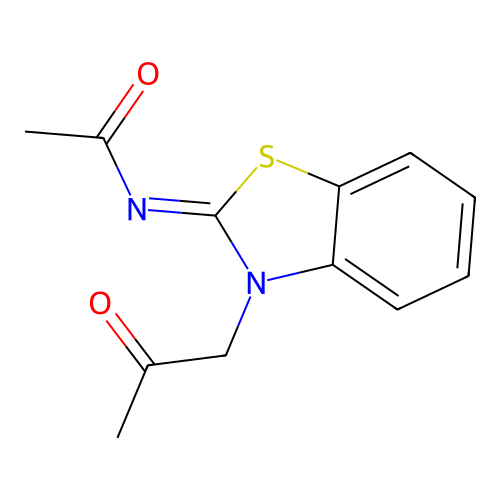 N-[3-(2-Oxopropyl)-2(3H)-benzothiazolylidene]acetamide structure