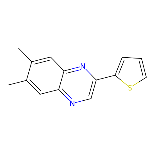 6,7-Dimethyl-2-(thiophen-2-yl)quinoxaline structure