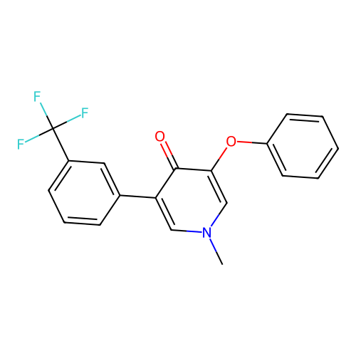 4(1H)-Pyridinone, 1-methyl-3-phenoxy-5-(3-(trifluoromethyl)phenyl)- structure