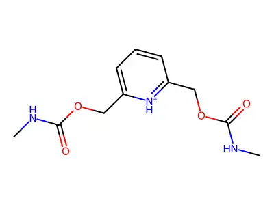 [6-(methylcarbamoyloxymethyl)pyridin-1-ium-2-yl]methyl N-methylcarbamate structure