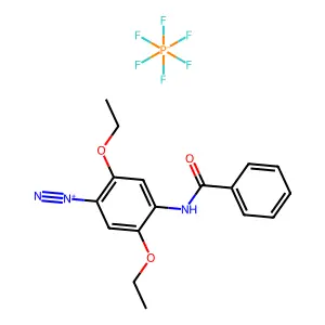 Benzenediazonium, 4-(benzoylamino)-2,5-diethoxy-, hexafluorophosphate(1-) (1:1) structure