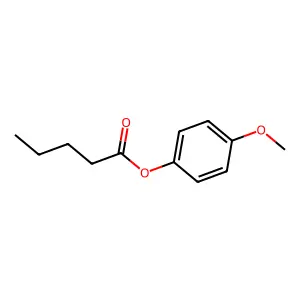Valeric acid, 4-methoxyphenyl ester structure