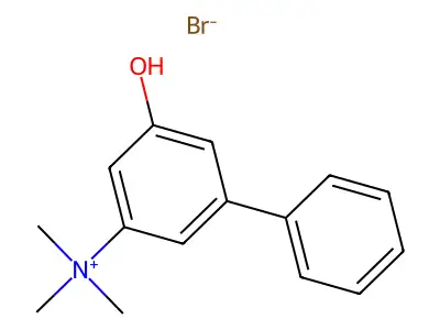 Ammonium, (5-hydroxy-3-biphenylyl)trimethyl-, bromide structure