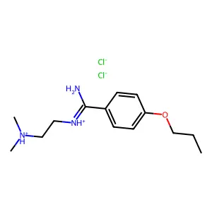 Benzamidine, N-(2-dimethylaminoethyl)-4-propoxy-, dihydrochloride structure