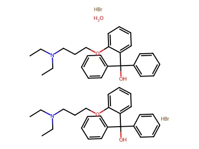 Benzhydrol, 2-(3-(diethylamino)propoxy)-alpha-phenyl-, hydrobromide, hemihydrate structure