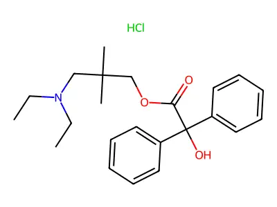 Benzilic acid, 3-(diethylamino)-2,2-dimethylpropyl ester, hydrochloride structure
