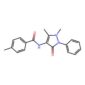 N-(1,5-Dimethyl-3-oxo-2-phenyl-2,3-dihydro-1H-pyrazol-4-yl)-4-methylbenzamide structure