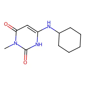 6-(cyclohexylamino)-3-methylpyrimidine-2,4(1H,3H)-dione structure